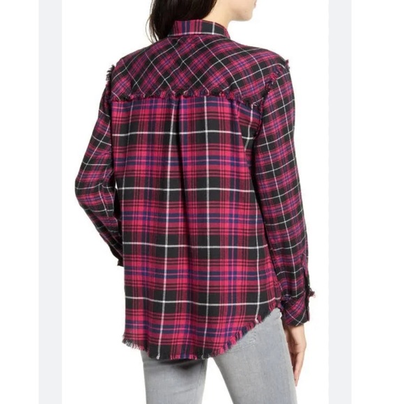 RAILS Brock Plaid Button Up Twill Shirt NEW Size M Fuschia Pink Black - Picture 9 of 16